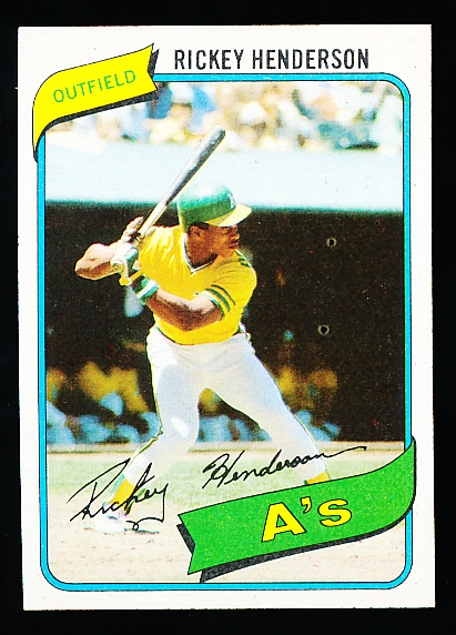 1980 Topps Baseball- #482 Rickey Henderson RC, A’s