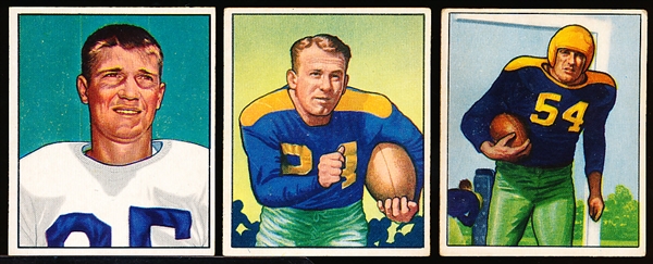 1950 Bowman Football- 3 Diff- Green Bay Packers