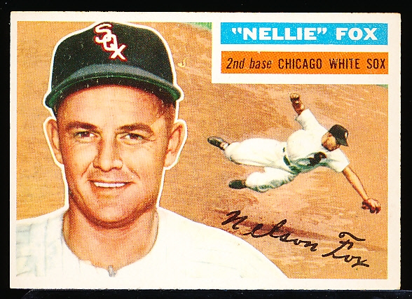 1956 Topps Bb- #118 Nellie Fox, White Sox- Gray Back