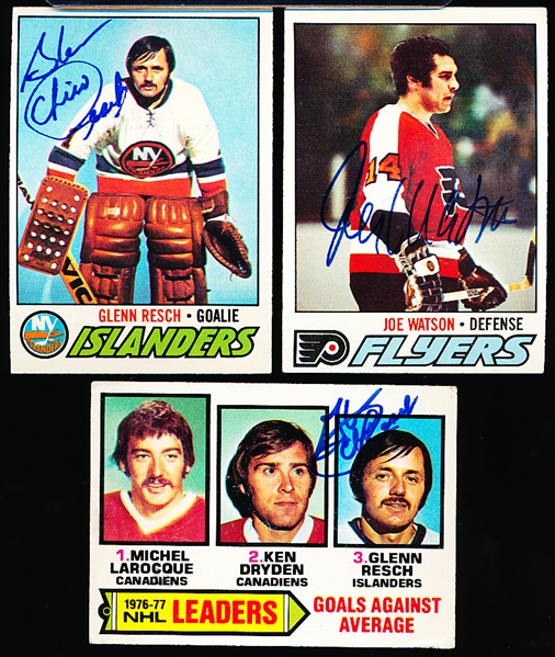 Autographed 1977-78 Topps Hockey Cards- 3 Diff.