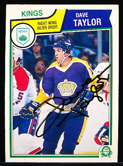 Autographed 1983-84 O-Pee-Chee Hockey #163 Dave Taylor, Kings