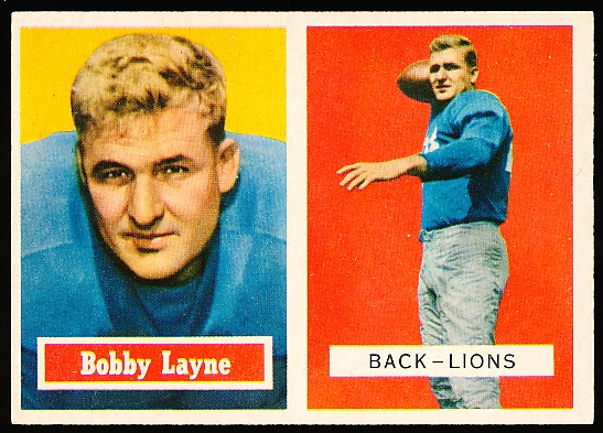 1957 Topps Football- #32 Bobby Layne, Lions