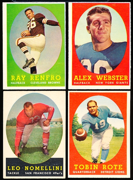 1958 Topps Fb- 4 Diff