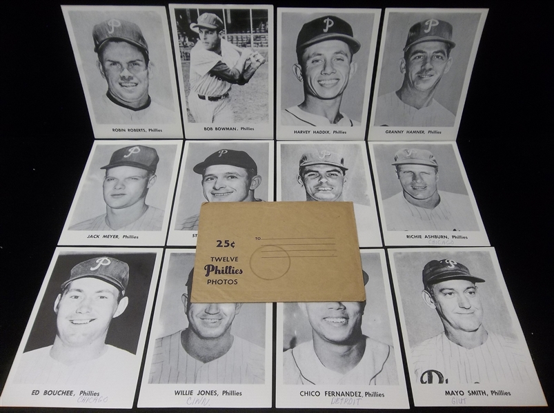 Early 1960’s? Philadelphia Phillies Picture pack Set of 12- 5” x 7” B&W