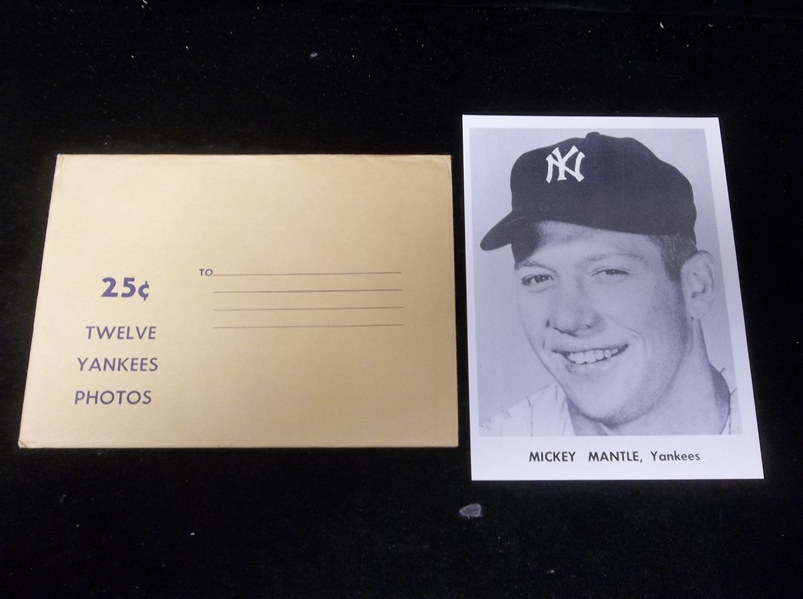 1956? New York Yankees Baseball Picture Pack of 12 in Original Envelope