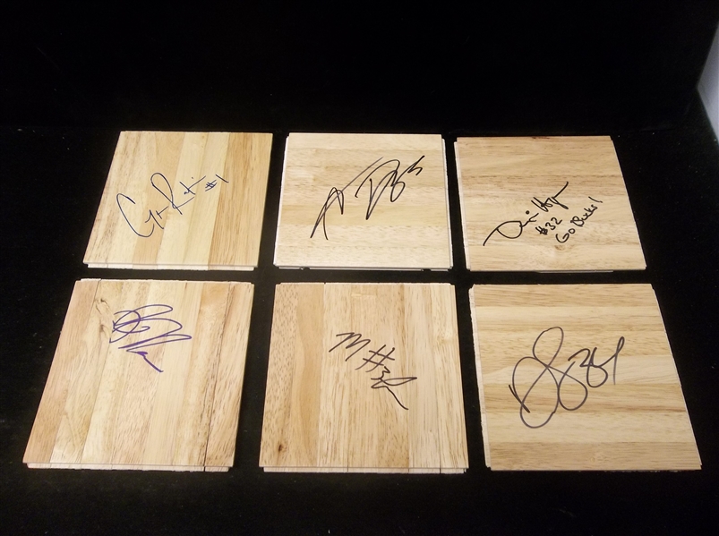 Autographed NCAA/NBA/Professional Basketball Approx. 6” x 6” Floor Pieces- 10 Diff.