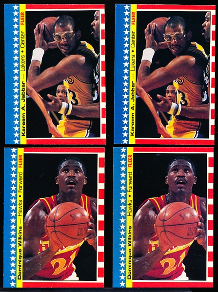 1987-88 Fleer Basketball Stickers- 4 Stickers