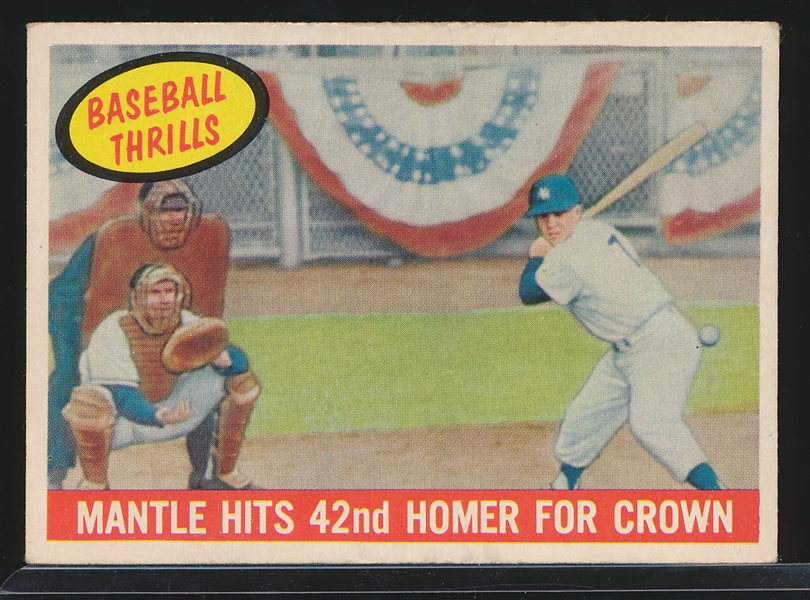 1959 Topps Baseball- #461 Mantle Baseball Thrill