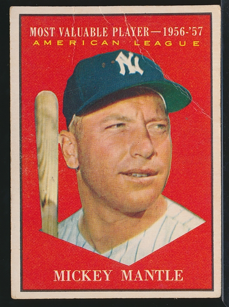 1961 Topps Baseball- #475 Mickey Mantle MVP