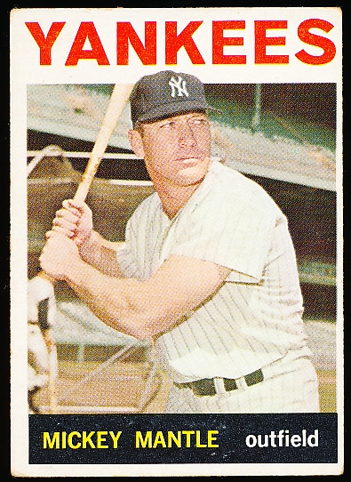1964 Topps Baseball- #50 Mickey Mantle, Yankees
