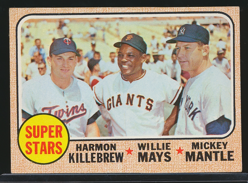 1968 Topps Baseball- #490 Superstars- Killebrew/ Mays/ Mantle