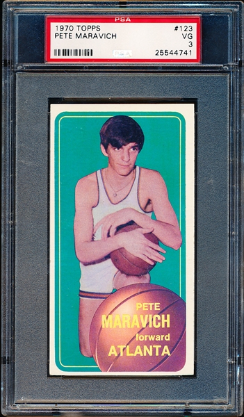 1970-71 Topps Basketball- #123 Pete Maravich RC- PSA VG 3