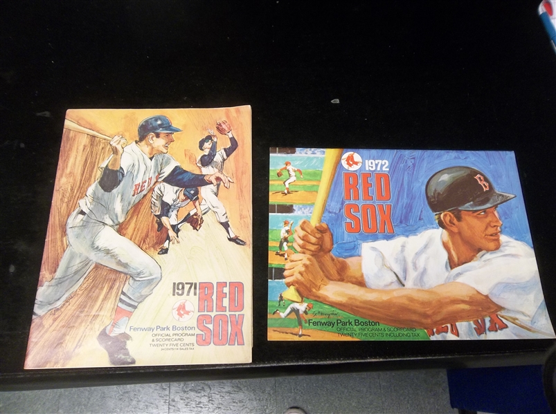 1971 and 1972 Boston Red Sox MLB Scorecards