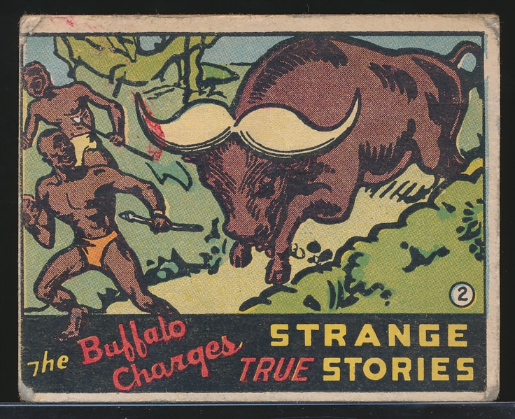 1936 N144 Wolverine Gum Strange True Stories #2 The Buffalo Charges