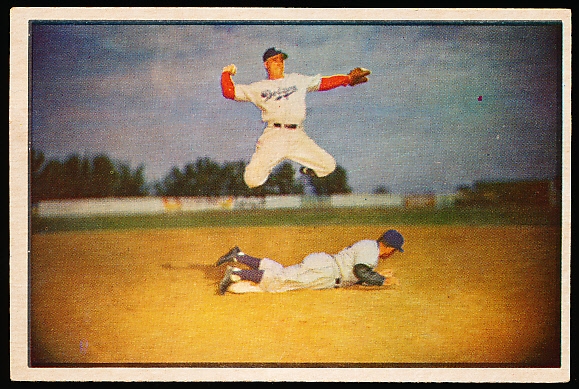 1953 Bowman Baseball Color- #33 Pee Wee Reese, Brooklyn Dodgers
