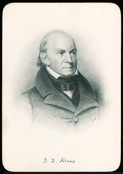 1882 Trautmann Publishing “Presidents of the United States” Steel Plate Engraving Card- John Quincy Adams