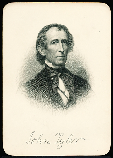 1882 Trautmann Publishing “Presidents of the United States” Steel Plate Engraving Card- John Tyler