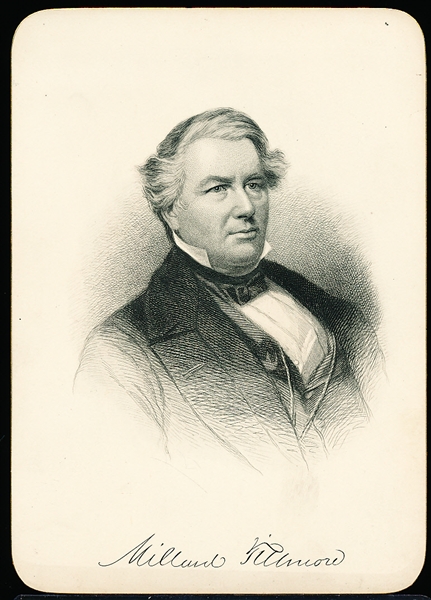 1882 Trautmann Publishing “Presidents of the United States” Steel Plate Engraving Card- Millard Fillmore