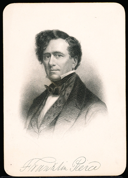 1882 Trautmann Publishing “Presidents of the United States” Steel Plate Engraving Card- Franklin Pierce