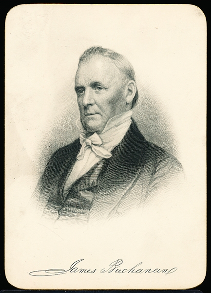 1882 Trautmann Publishing “Presidents of the United States” Steel Plate Engraving Card- James Buchanan