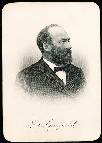 1882 Trautmann Publishing “Presidents of the United States” Steel Plate Engraving Card- James A. Garfield