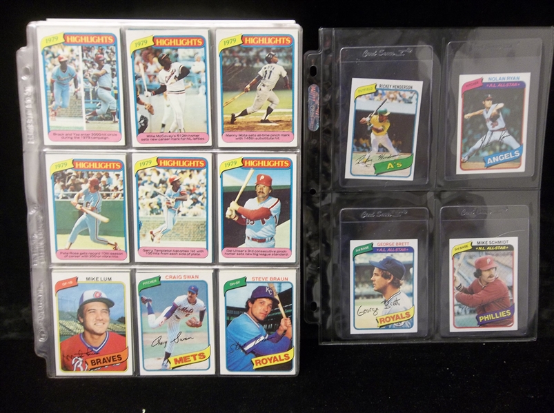 1980 Topps Baseball- Complete Set of 726