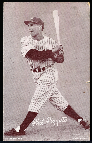 1947-66 Baseball Exhibit- Phil Rizzuto- (“An Exhibit Card” bott left)