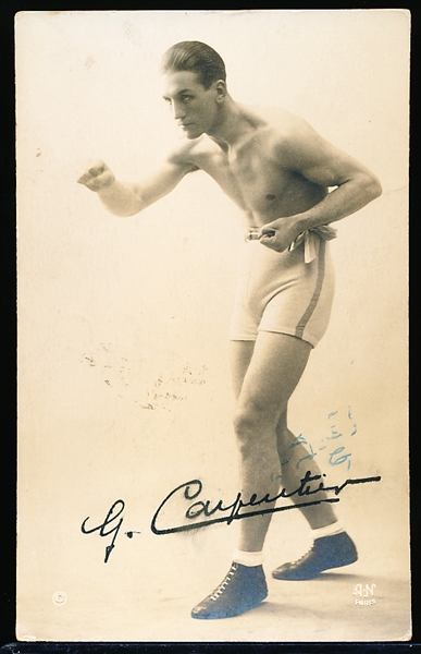 1921? Georges Carpentier A. Noyer, Paris Boxing Photo Postcard with Facsimile Signature