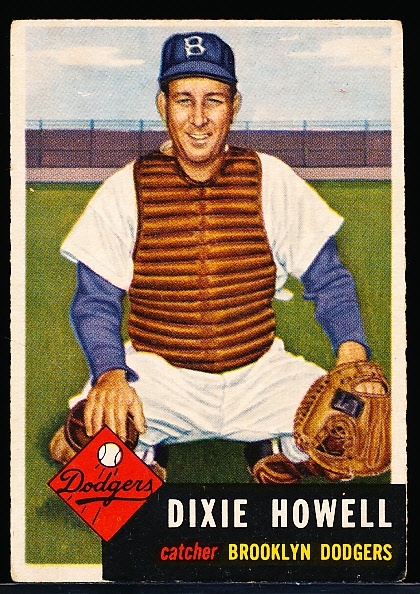1953 Topps Baseball- #255 Dixie Howell, Dodgers- Hi#