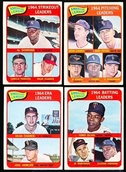 1965 Topps Baseball- 4 Diff AL Leaders