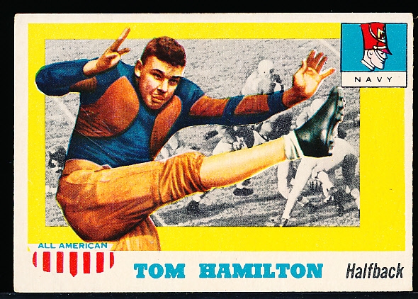 1955 Topps All- American Football- #9 Tom Hamilton, Navy- SP.