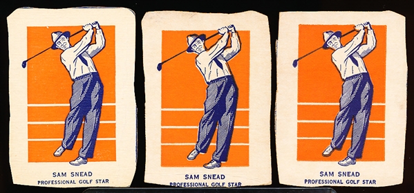 1952 Wheaties- Sam Snead- Golf (Action Pose)- 3 Cards