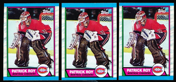 1989-90 Topps Hockey- #17 Patrick Roy, Montreal- 18 Cards