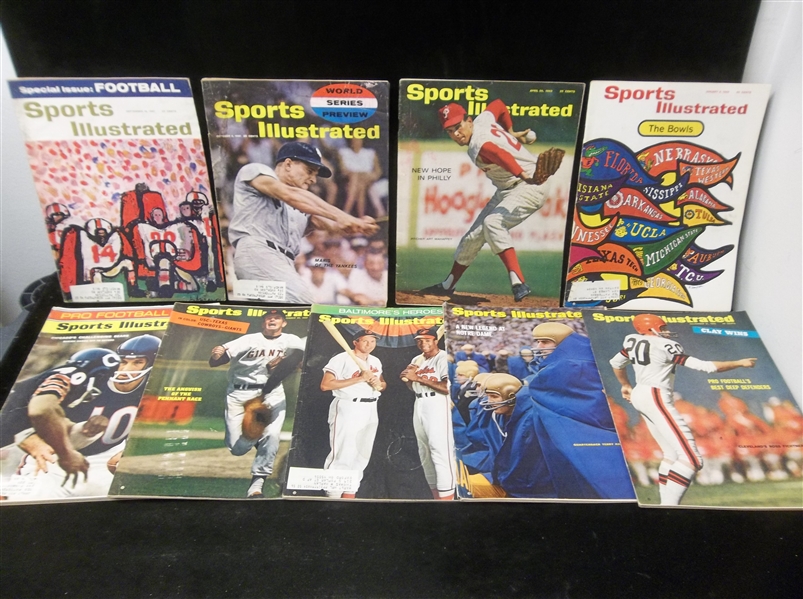 1960’s Sports Illustrated Magazines- 9 Diff