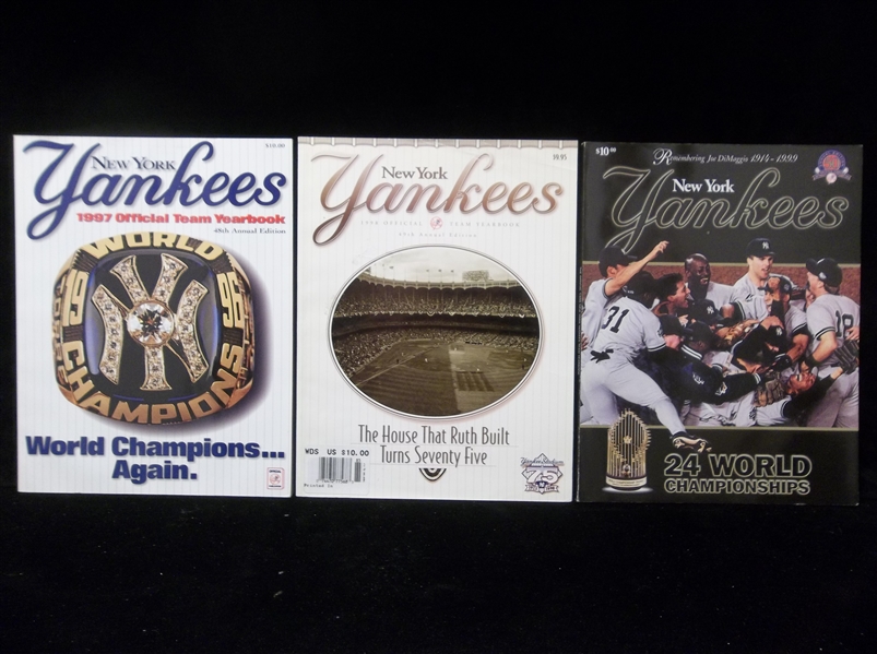 1997-99 New York Yankees MLB Yearbooks- 1 From Each Year