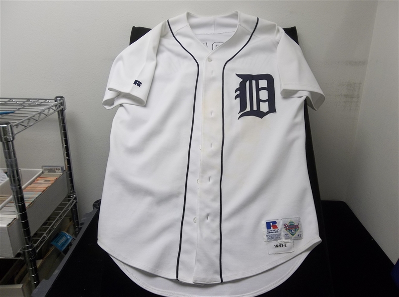 Game-Worn 1993 Detroit Tigers Russell Athletic MLB #15 Gary Thurman White Home Jersey