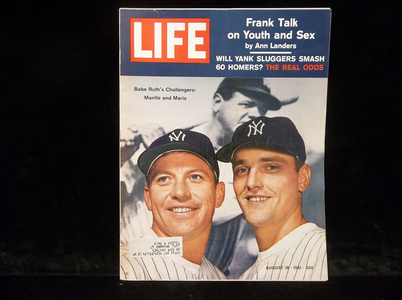 August 18, 1961 Life Magazine- with Mantle and Maris on Cover