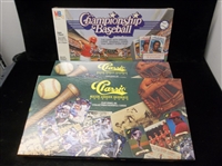 Three Baseball Board Games with Cards