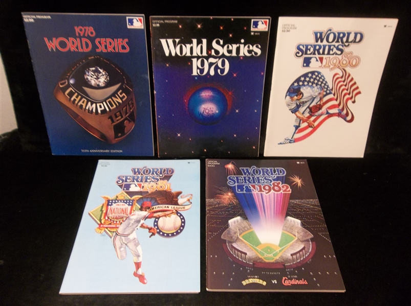 1978-1982 World Series Baseball Programs- All Five Years