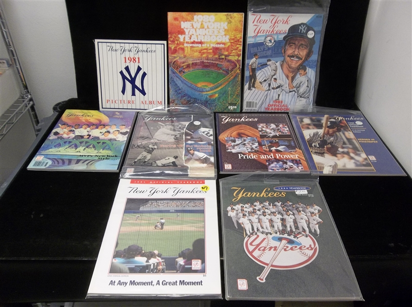 NY Yankee Baseball Yearbooks- 8 Diff