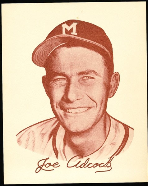 1954 Preferred Products 8 x 10”- Joe Adcock