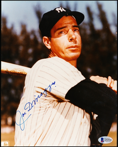 Autographed Joe DiMaggio New York Yankees MLB Color 8” x 10” Photo- Beckett Authenticated