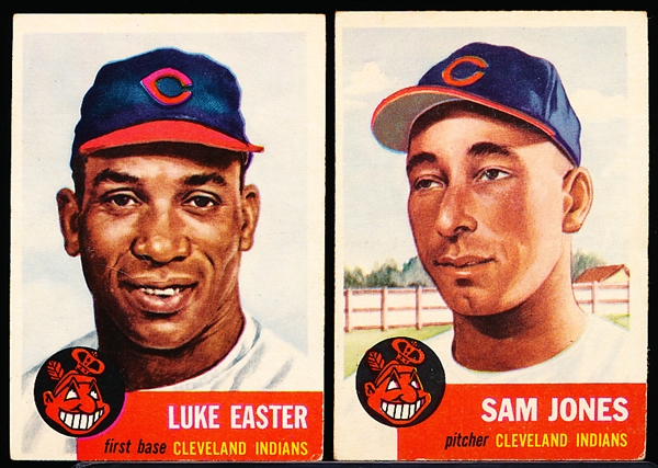 1953 Topps Baseball- 2 Diff Cleveland Indians