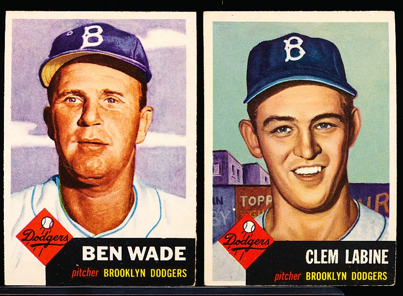1953 Topps Bb- 2 Diff Brooklyn Dodgers