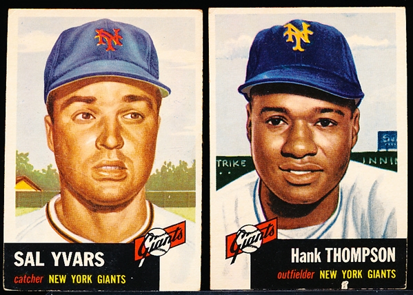 1953 Topps Baseball- 2 Diff NY Giants