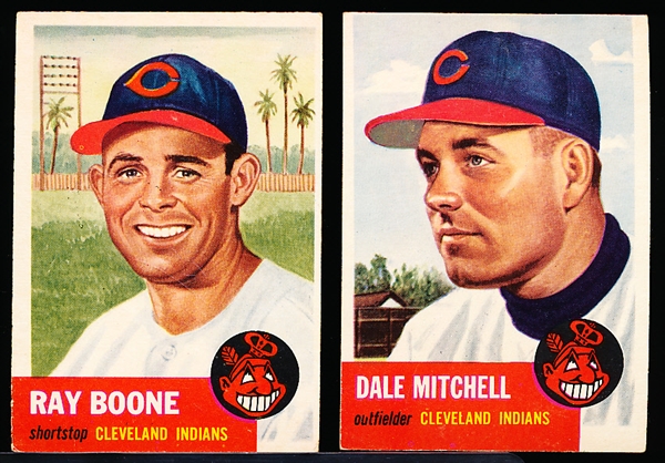 1953 Topps Baseball- 2 Diff Cleveland Indians
