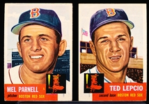 1953 Topps Baseball- 2 Diff Boston Red Sox