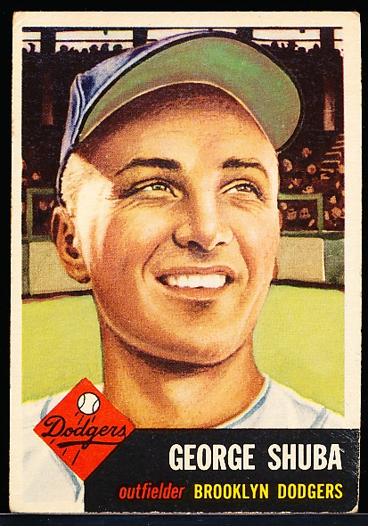 1953 Topps Baseball- #34 George Shuba, Brooklyn