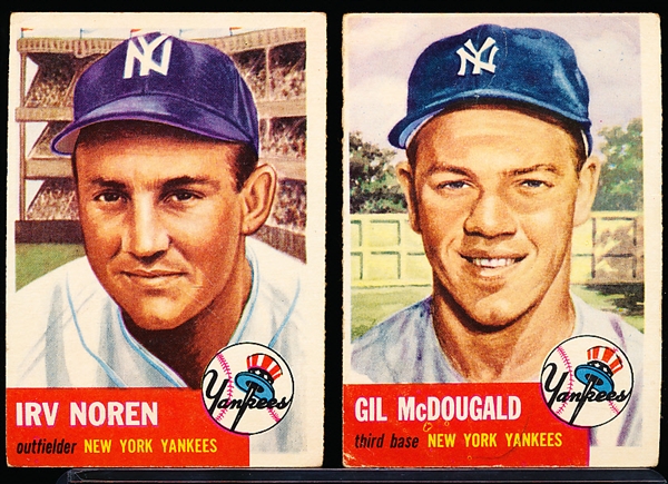 1953 Topps Baseball- 2 Diff NY Yankees