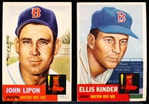 1953 Topps Baseball- 2 Diff Boston Red Sox